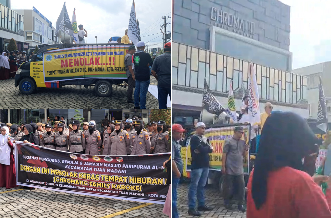 Massa Desak Pemko Tutup Permanen Chromatik Karaoke